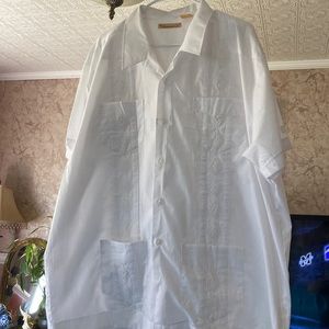 The Habanera Mens Vintage Classic Button Down Shirt Size 2XL Color White